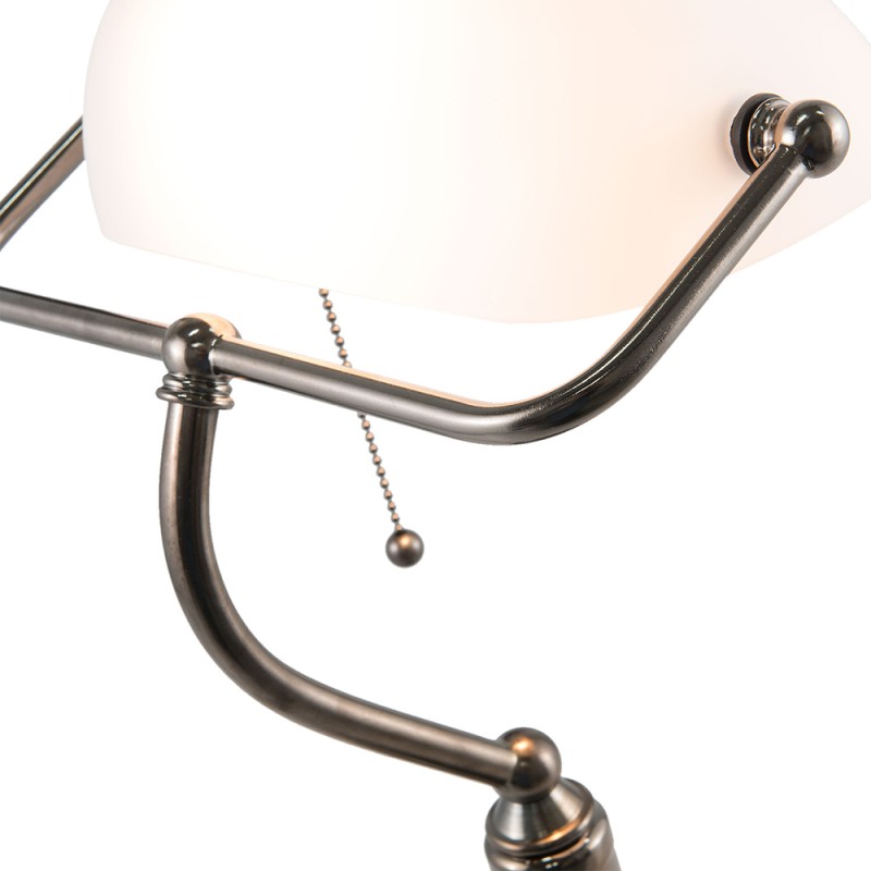 LumiLamp Desk Lamp Banker's Lamp 27x23x42 cm  White Iron Glass