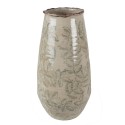 Clayre & Eef Vase Ø 15x30 cm Vert Beige Céramique Feuilles