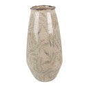 Clayre & Eef Vase Ø 13x26 cm Vert Beige Céramique Feuilles
