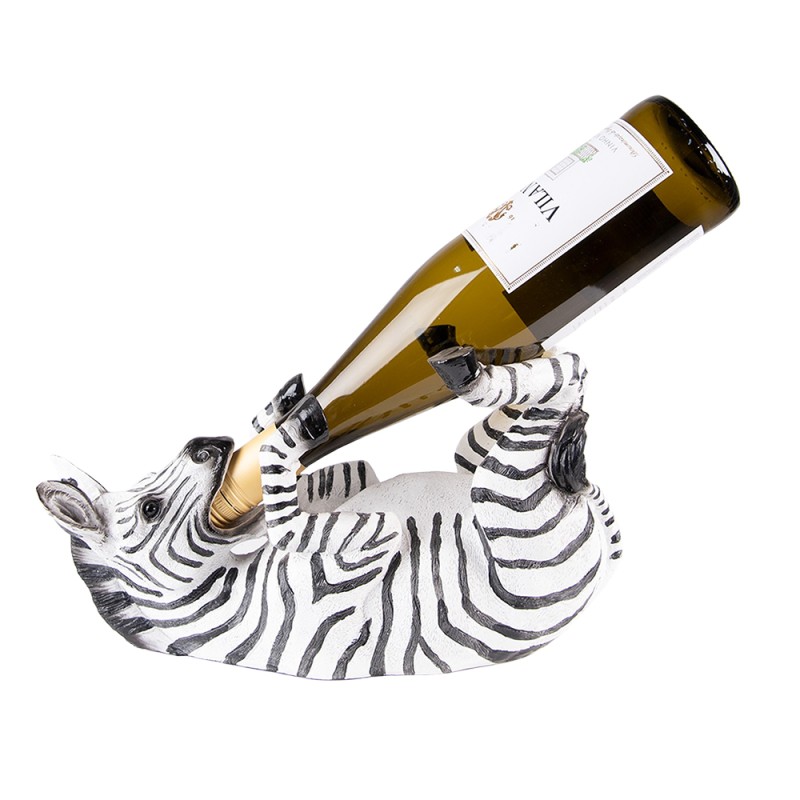 Clayre & Eef Wine Rack Zebra 32x12x18 cm Black Plastic
