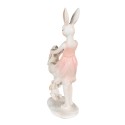 Clayre & Eef Figurine Rabbit 9x6x22 cm Pink Beige Polyresin