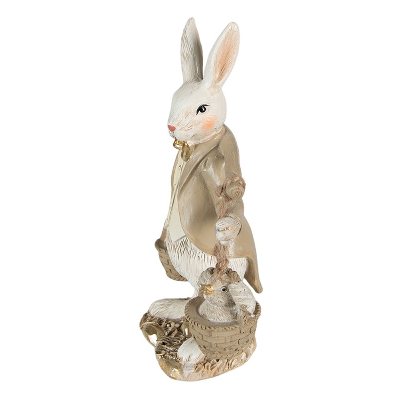 Clayre & Eef Figur Kaninchen 17 cm Beige Braun Polyresin