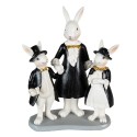Clayre & Eef Figurine Rabbit 16x8x21 cm Black White Polyresin