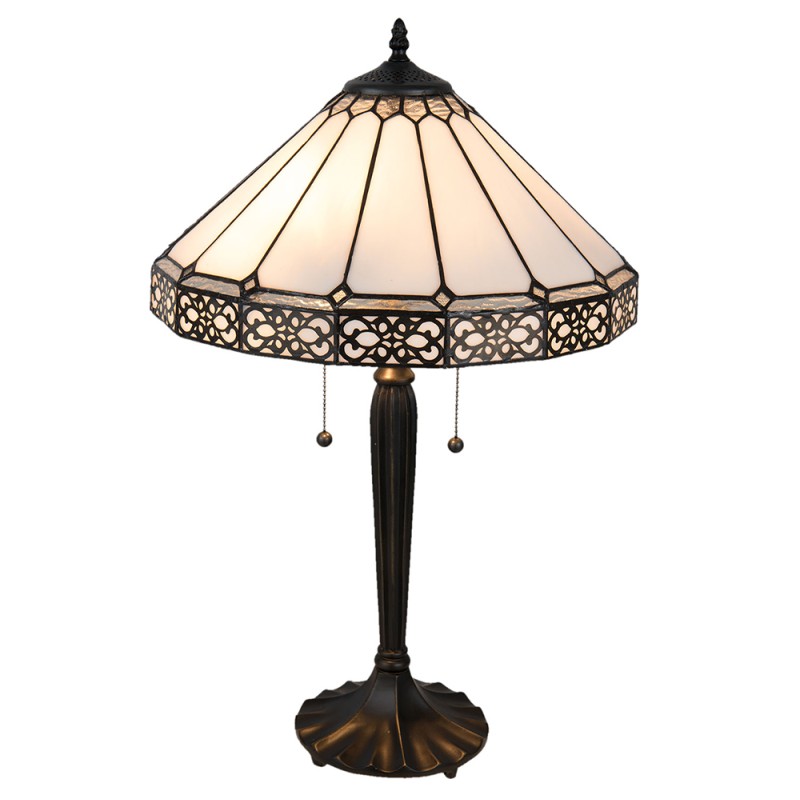 LumiLamp Table Lamp Tiffany Ø 41x62 cm Beige Brown Glass