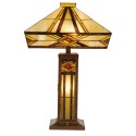 LumiLamp Lampe de table Tiffany 42x42x71 cm Beige Marron Verre
