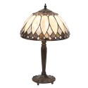 LumiLamp Lampada da tavolo Tiffany Ø 30x46 cm  Beige Marrone  Vetro