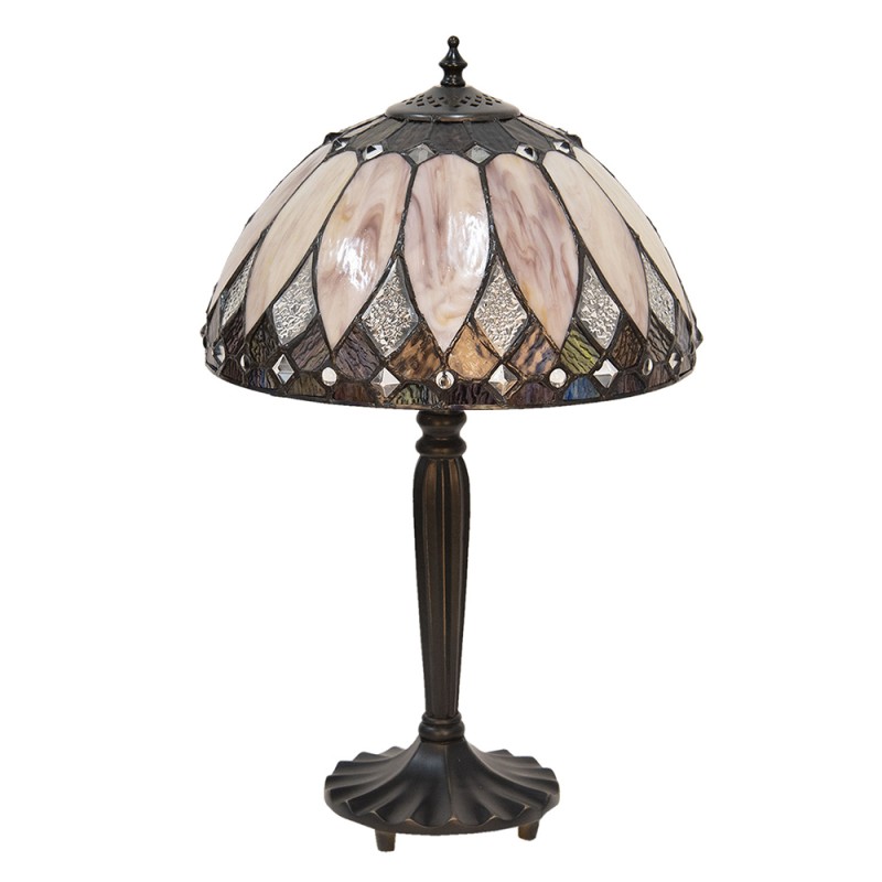 LumiLamp Table Lamp Tiffany Ø 30x46 cm  Beige Brown Glass