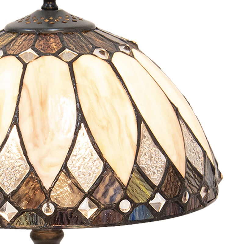 LumiLamp Table Lamp Tiffany Ø 30x46 cm  Beige Brown Glass