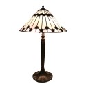 LumiLamp Lampe de table Tiffany Ø 40x63 cm Blanc Verre Plastique Rond