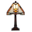 LumiLamp Lampe de table Tiffany 22x22x38 cm  Beige Jaune Verre