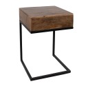 Clayre & Eef Side Table 42x42x61 cm Brown Black Wood Iron Rectangle