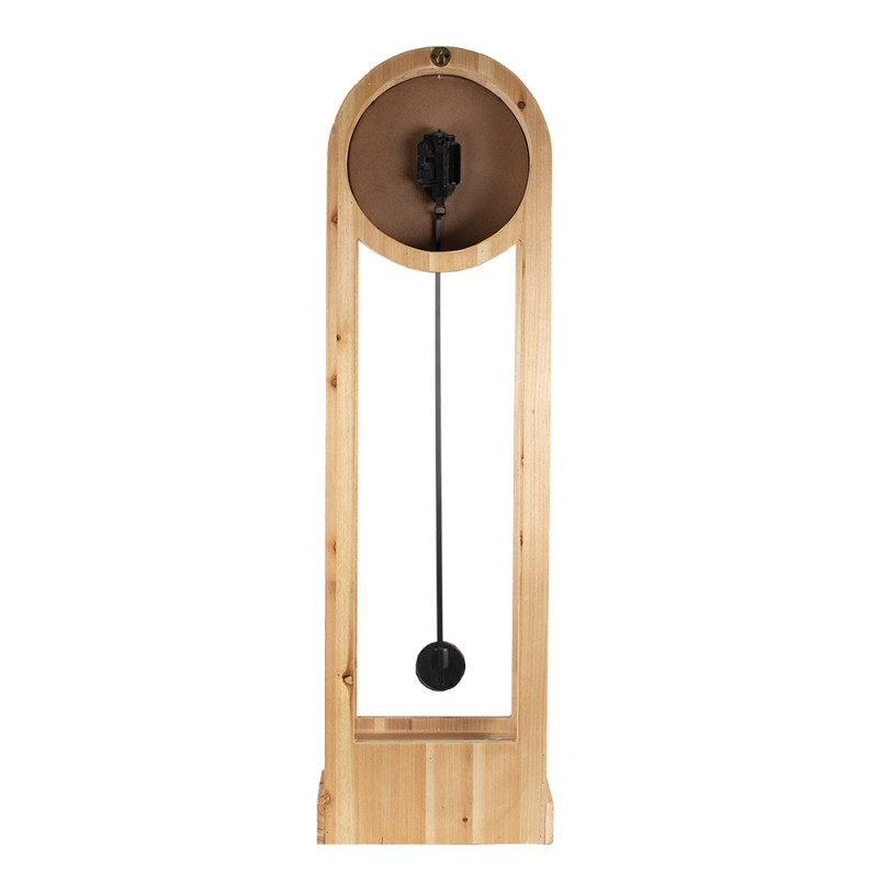 Clayre & Eef Stehende Uhr 28x100 cm Braun Schwarz Holz Rechteck