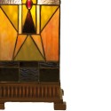 LumiLamp Lampe de table Tiffany 18x18x45 cm  Beige Marron Verre Carré