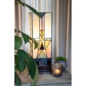 LumiLamp Lampada da tavolo Tiffany 18x18x45 cm  Beige Marrone  Vetro Quadrato