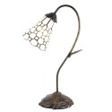 LumiLamp Lampe de table Tiffany 48 cm Marron Blanc Verre