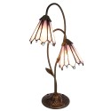 LumiLamp Lampe de table Tiffany 61 cm Marron Rose Verre