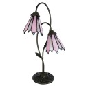LumiLamp Lampe de table Tiffany 61 cm Marron Rose Verre