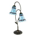LumiLamp Lampe de table Tiffany 61 cm Bleu Marron Verre