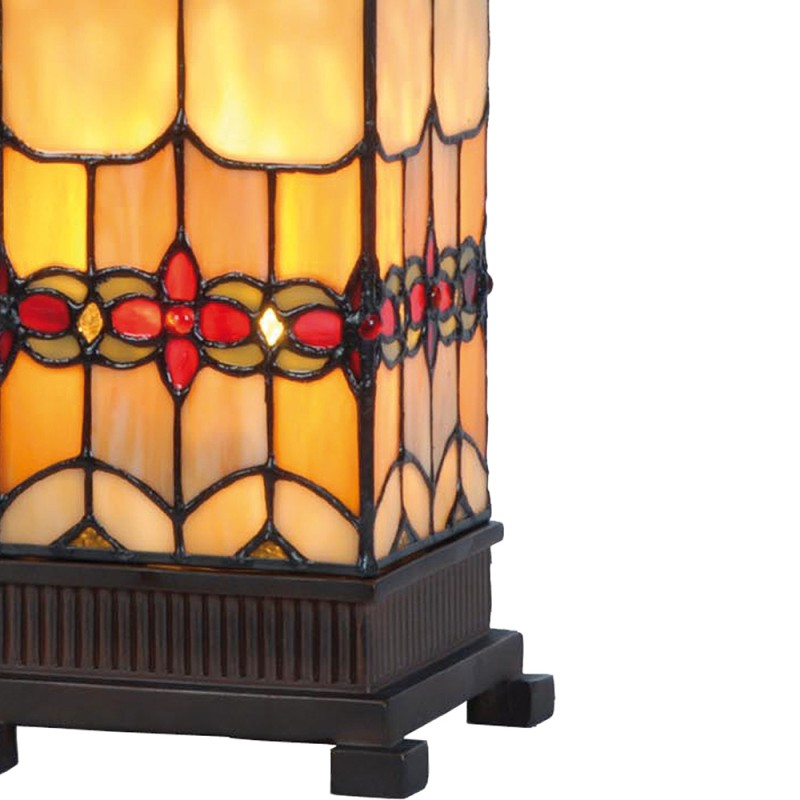 LumiLamp Table Lamp Tiffany 12x12x35 cm  Yellow Glass Rectangle