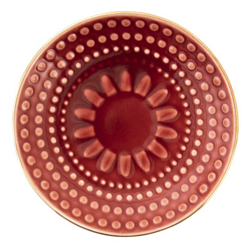 Clayre & Eef Piatto per dolci Ø 13 cm Rosso Ceramica