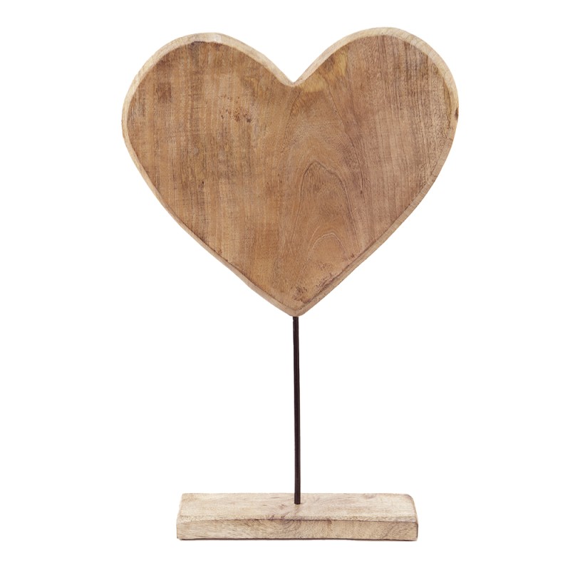 Clayre & Eef Figurine Heart 32x7x51 cm Brown Wood Metal