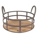 Clayre & Eef Storage Basket Ø 25x9/15 cm Grey Brown Iron Wood