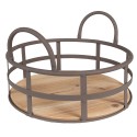Clayre & Eef Storage Basket Ø 25x9/15 cm Grey Brown Iron Wood