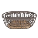 Clayre & Eef Storage Basket Set of 3 33x23x12 cm Grey Brown Iron Wood Oval