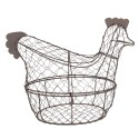 Clayre & Eef Eierkorb Huhn 38x21x30 cm Braun Eisen