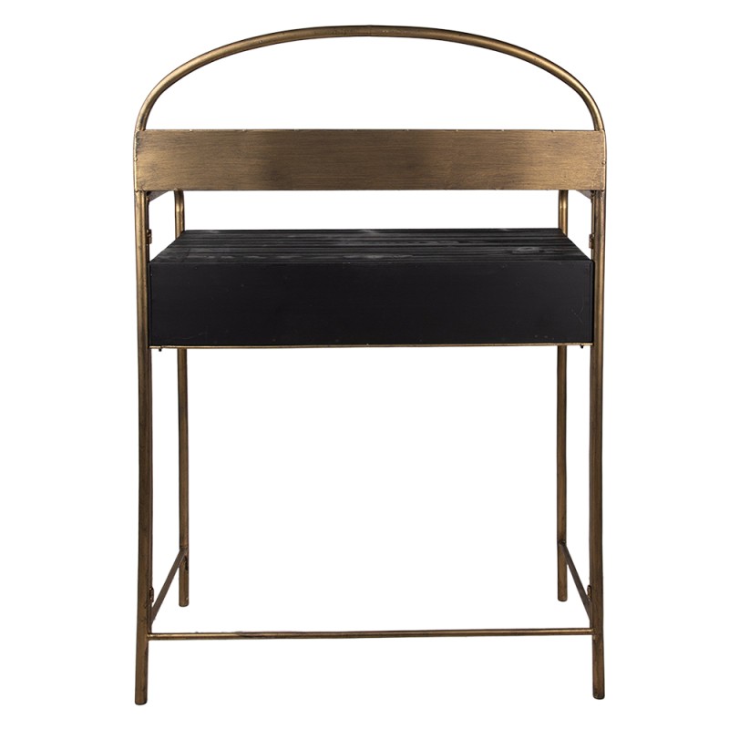 Clayre & Eef Side Table 78x38x118 cm Copper colored Iron Wood Rectangle