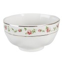 Clayre & Eef Bol à soupe 300 ml Blanc Rose Porcelaine Rond Fleurs