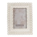 Clayre & Eef Cadre photo 10x15 cm Blanc Plastique Verre Rectangle
