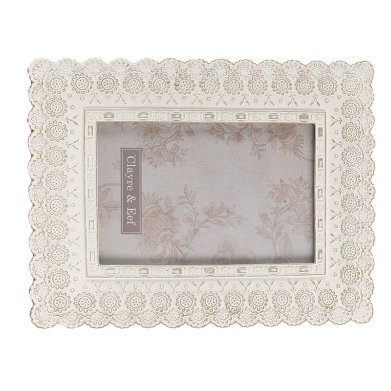 Clayre & Eef Photo Frame 10x15 cm White Plastic Glass Rectangle