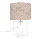 Clayre & Eef Table Lamp Ø 22x34 cm  Beige White Iron Textile