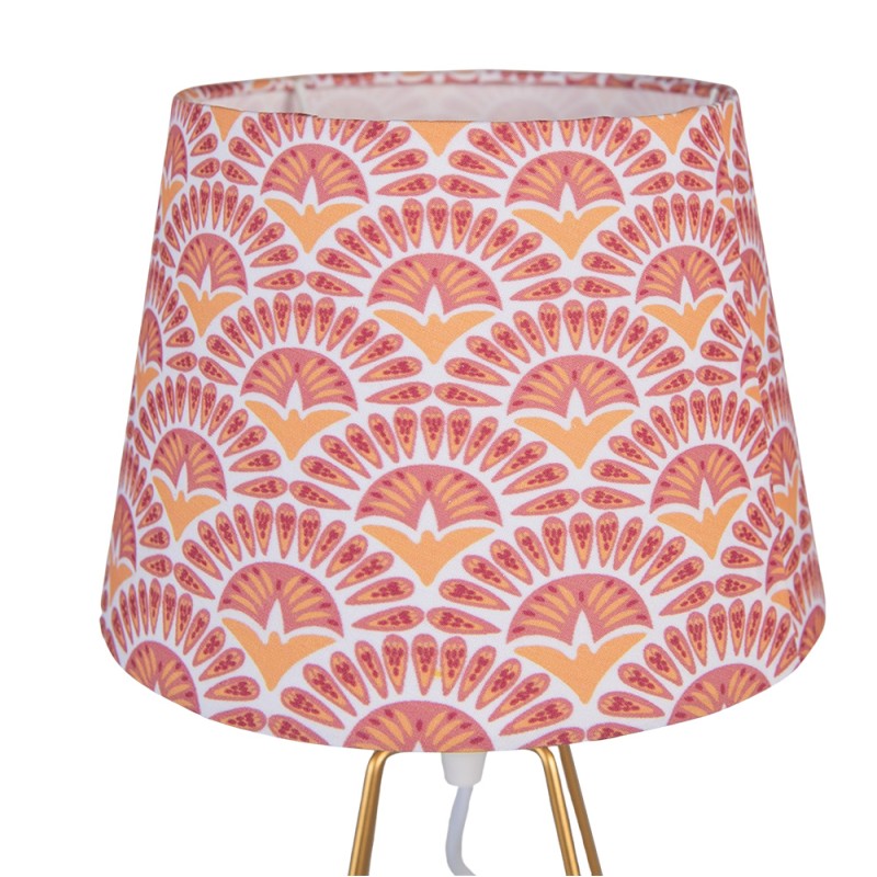 Clayre & Eef Lampe de table Ø 20x35 cm  Orange Couleur or Fer Textile