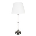 Clayre & Eef Table Lamp Ø 18x44 cm  White Silver colored Iron Textile
