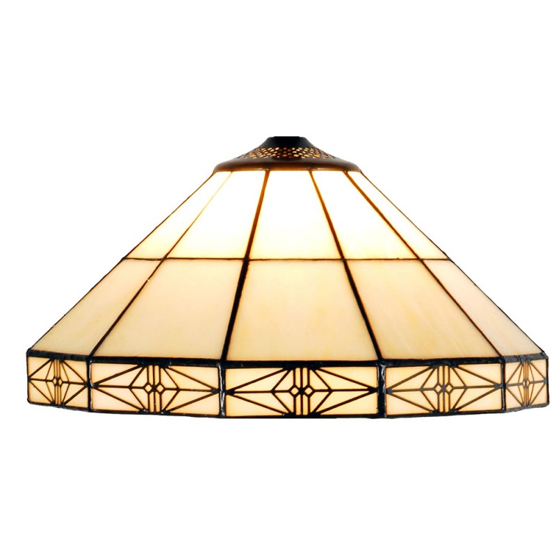 LumiLamp Lampenkap Tiffany  Ø 32x16 cm Beige Glas Driehoek