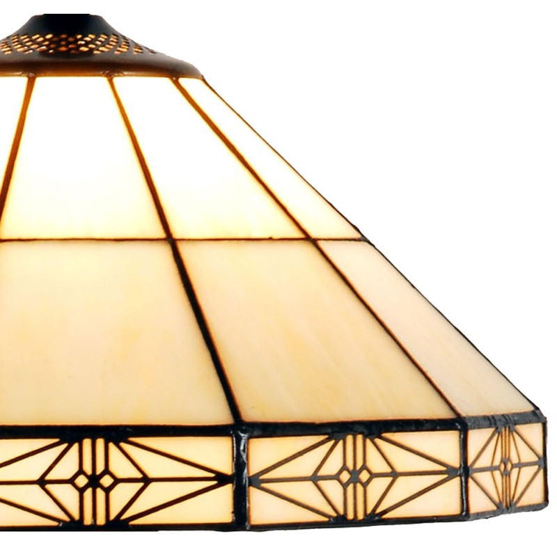 LumiLamp Lampenkap Tiffany  Ø 32x16 cm Beige Glas Driehoek