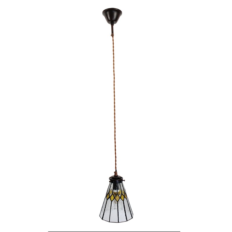 LumiLamp Lampada a Sospensione Tiffany Ø 15x115 cm  Trasparente Vetro Metallo Rotondo