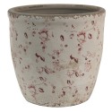 Clayre & Eef Planter Ø 12x12 cm Pink Beige Ceramic Round Flowers