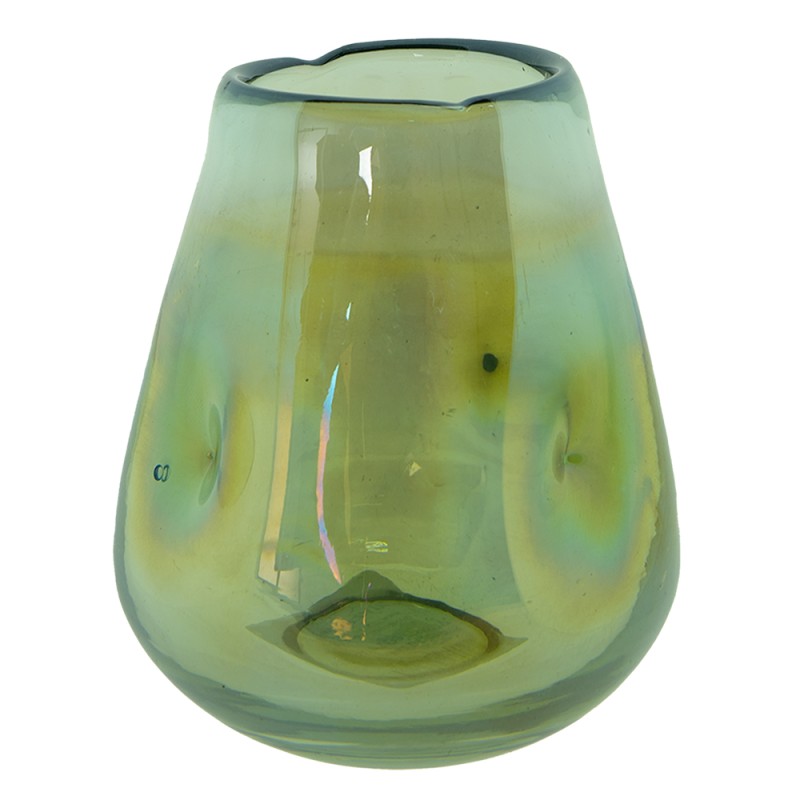 Clayre & Eef Vase Ø 10x12 cm Grün Glas