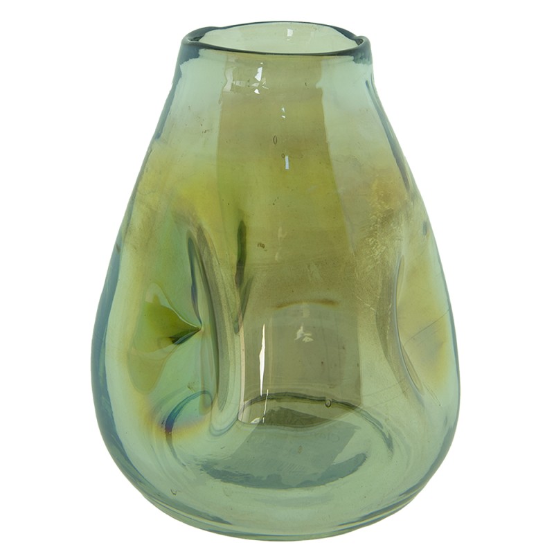 Clayre & Eef Vase Ø 13x16 cm Grün Glas