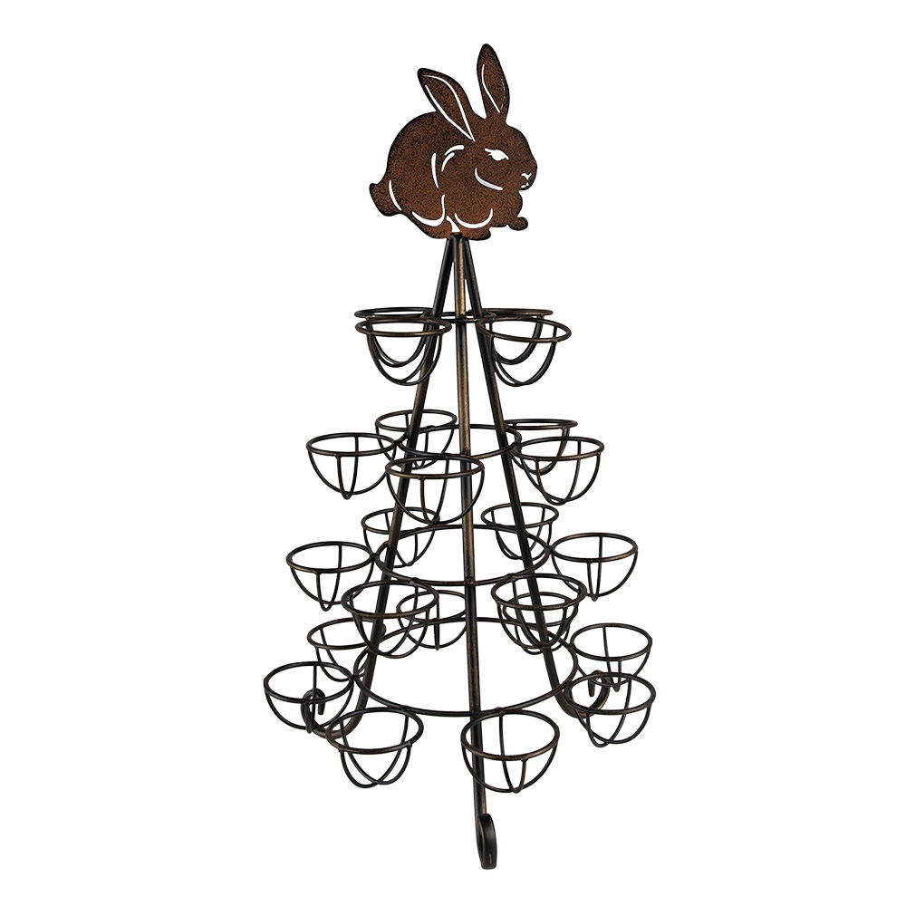 Clayre&Eef Eierhouder KonijnØ 27x48 cm Bruin IJzer afbeelding
