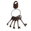 Clayre & Eef Pendant Keychain 12x6x35 cm Brown Iron