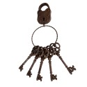 Clayre & Eef Pendentif Porte-clés 12x6x35 cm Marron Fer