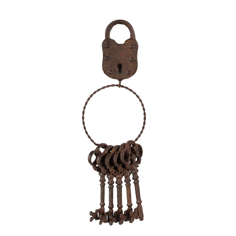 Clayre & Eef Pendant Keychain 12x6x35 cm Brown Iron