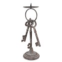Clayre & Eef Kerzenständer Schlüssel 33 cm Grau Eisen