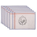 Clayre & Eef Placemats Set van 6  48x33 cm Beige Katoen Haan