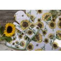 Clayre & Eef Tea Towel  50x70 cm Beige Yellow Cotton Sunflowers