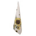 Clayre & Eef Theedoek  50x70 cm Beige Geel Katoen Zonnebloemen